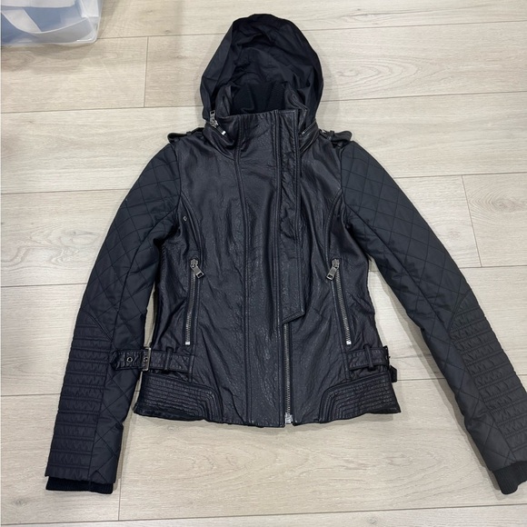 Ashley B Hooded Leather Moto Jacket - Picture 13 of 13